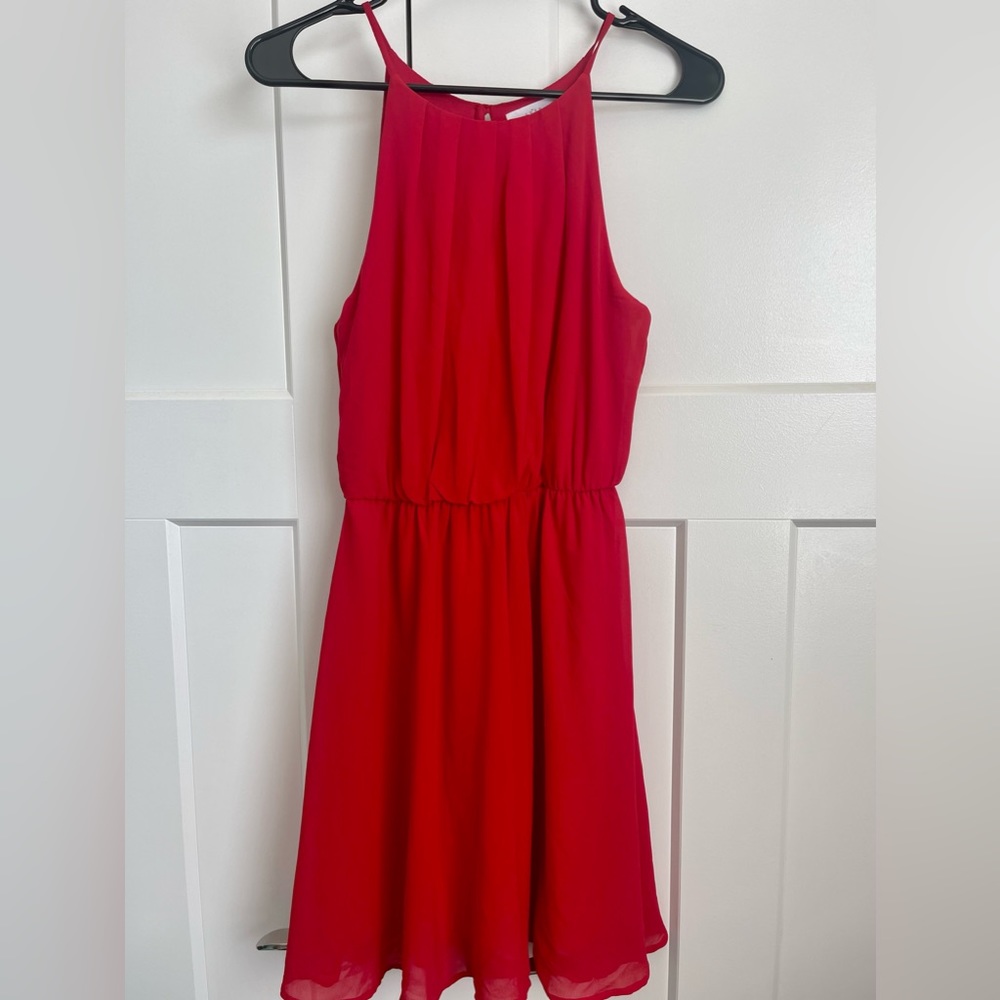 Lush Red Halter Dress | Fit & Flare | S
